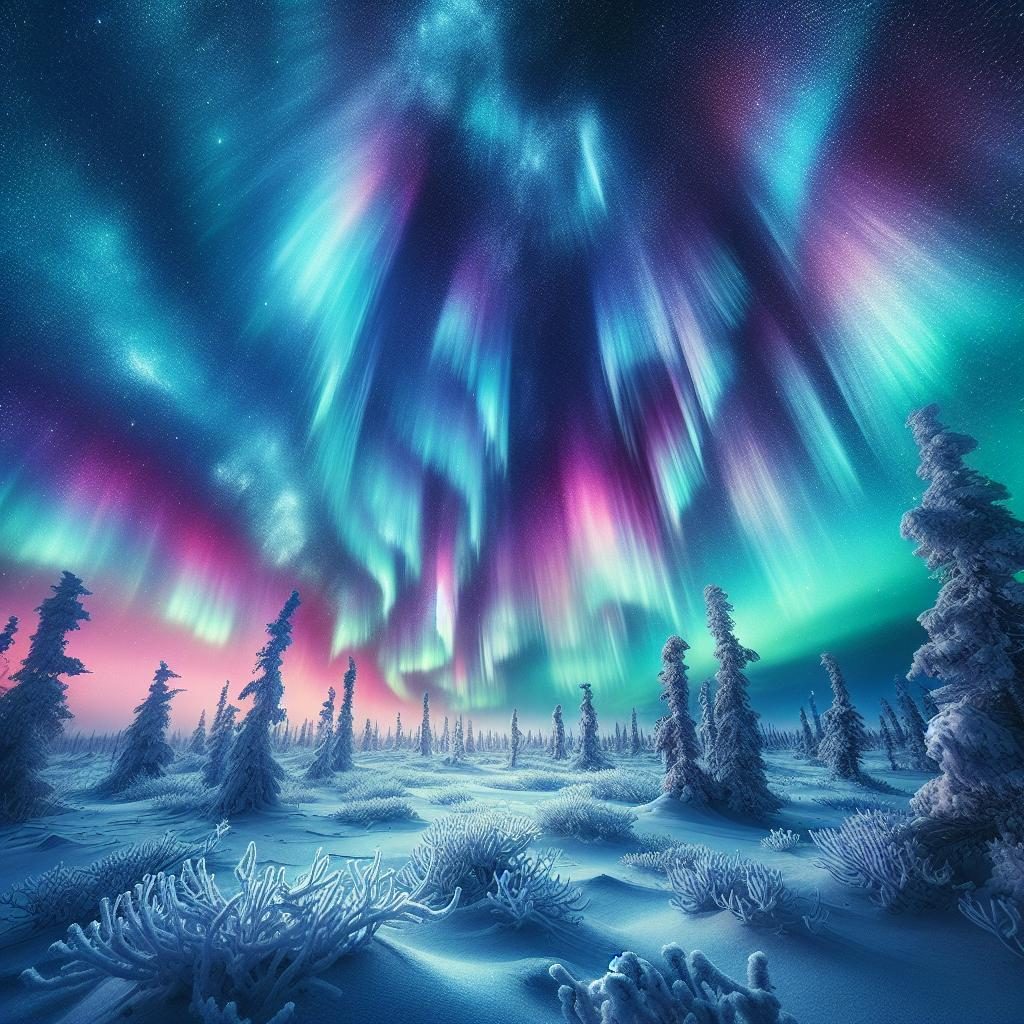 Colorful Aurora Borealis Skies