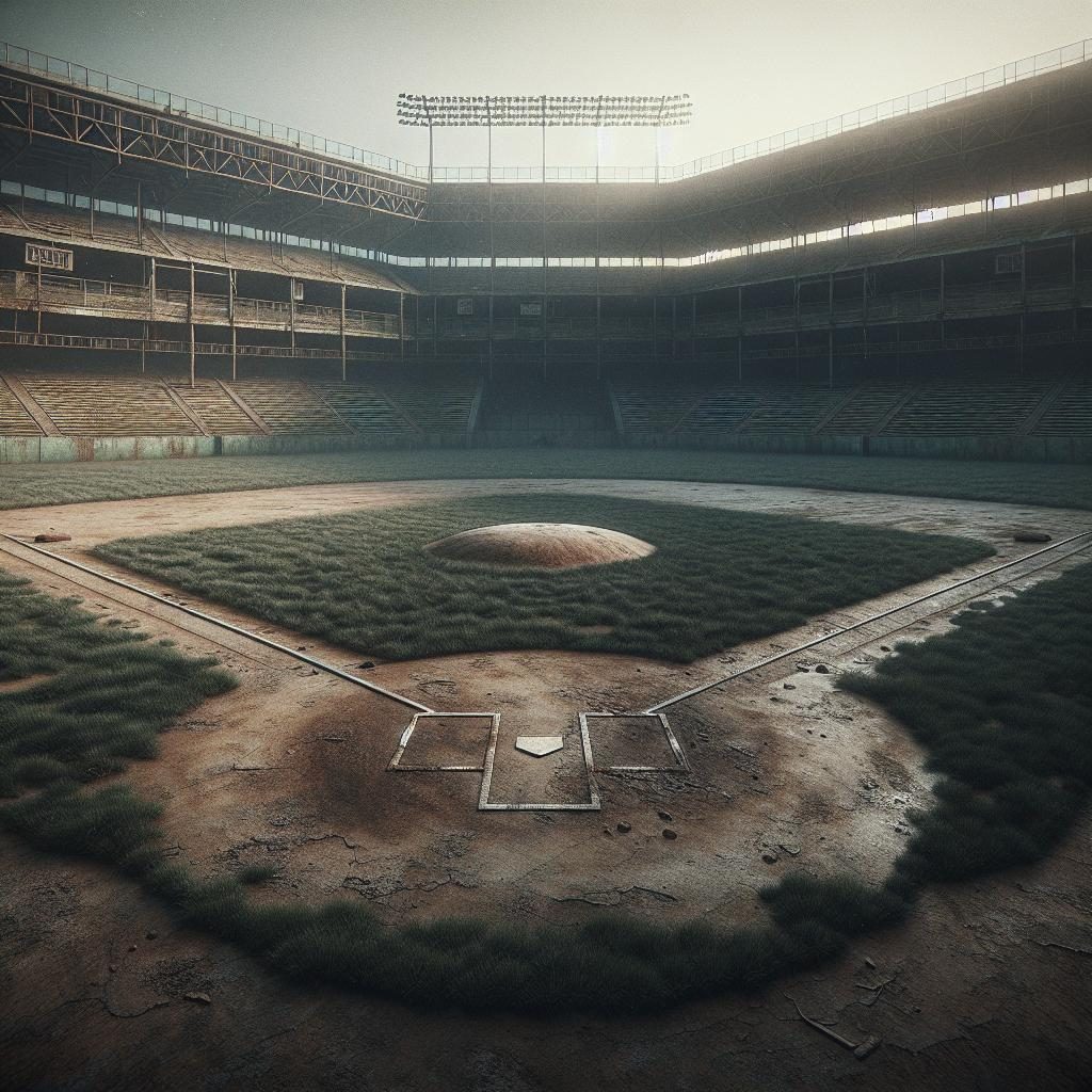 Baseball field abandoned sadness.