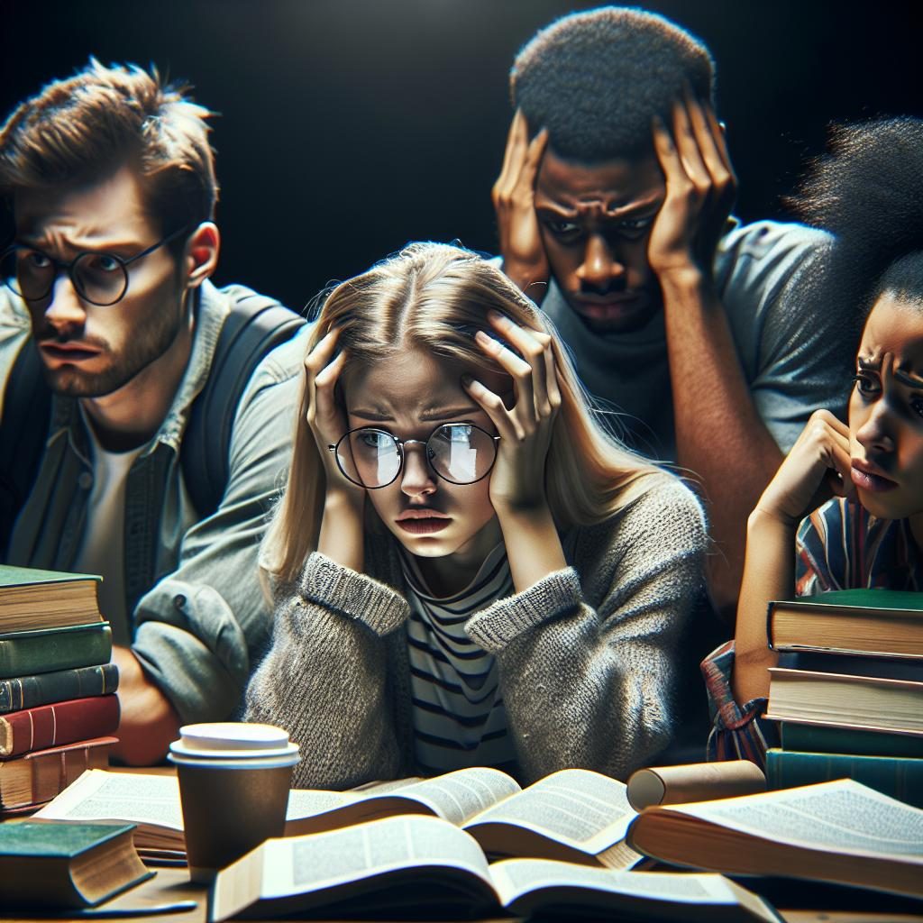 Group of worried students