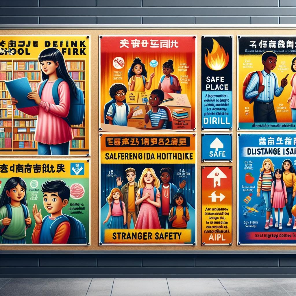 School safety awareness posters.