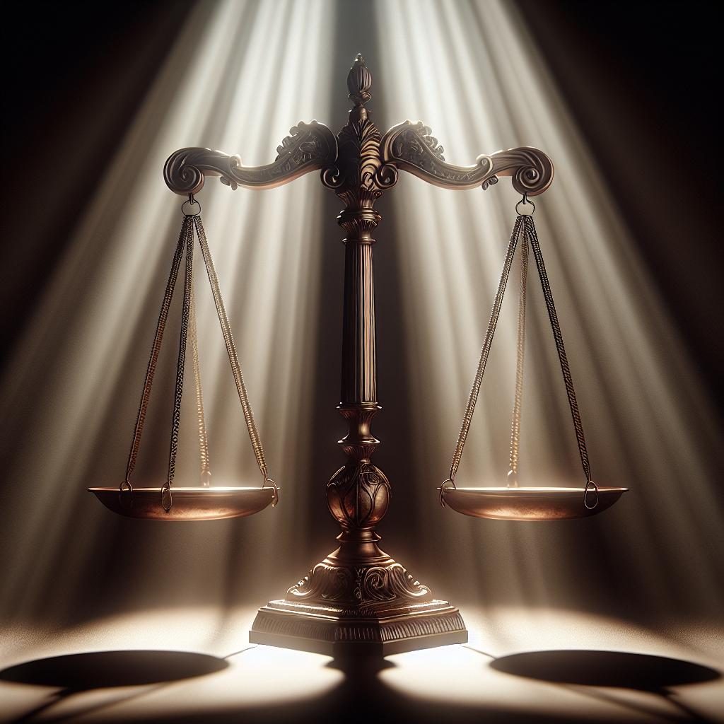 Justice scales and shadows