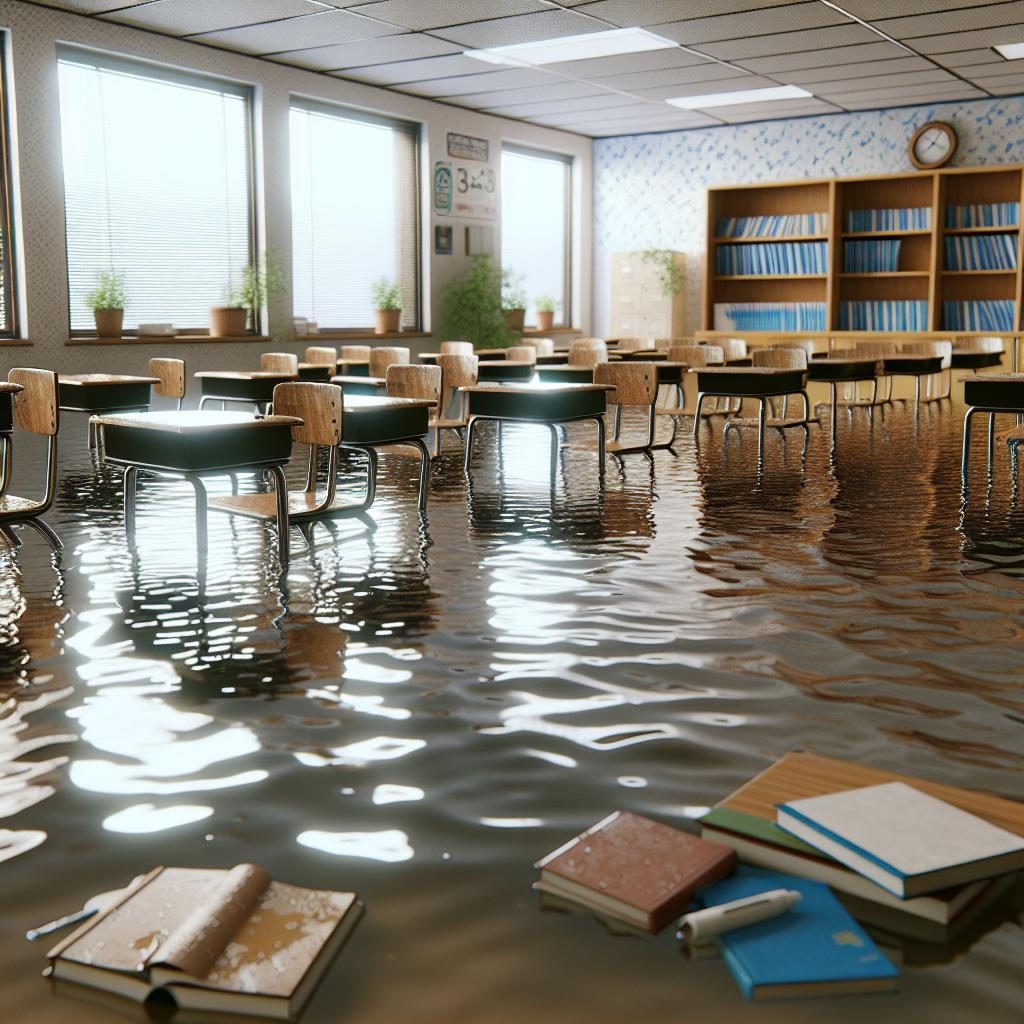 Schools Flooded Classroom Damage