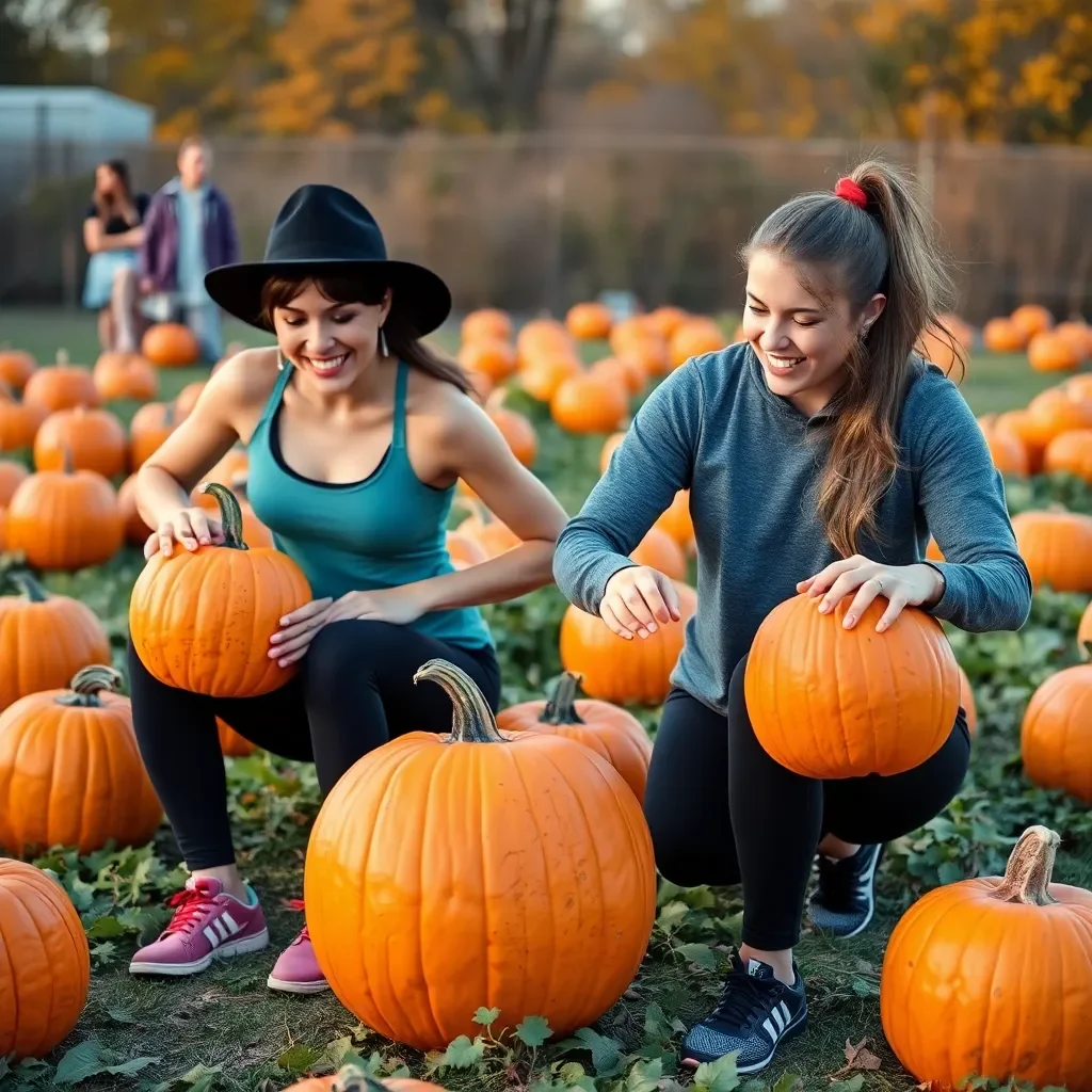 Spooky Season Fun in Greenville: Enjoy Partner Workouts with Pumpkins!