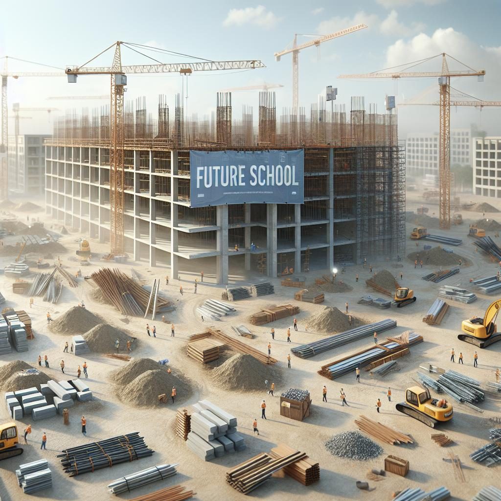 School construction site concept