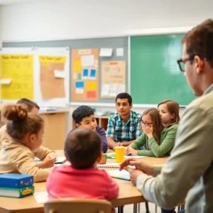 Inclusive classroom training session with diverse educational tools.