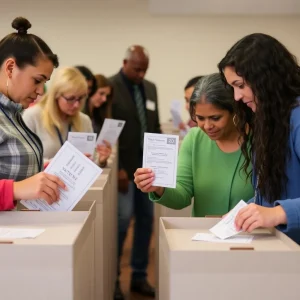 Voting ballots with positive election results and community support.