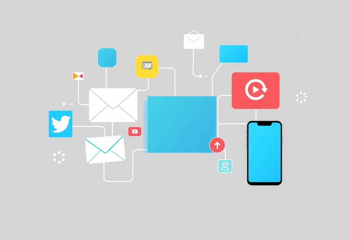 Illustration representing cross-channel marketing with multiple platforms