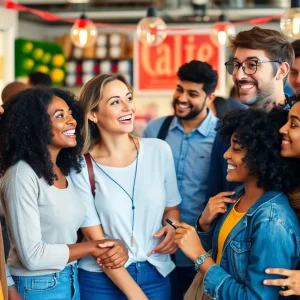 Group of people sharing joyful moments related to emotional marketing.