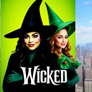 Promotional poster for the Wicked musical starring Cynthia Erivo and Ariana Grande