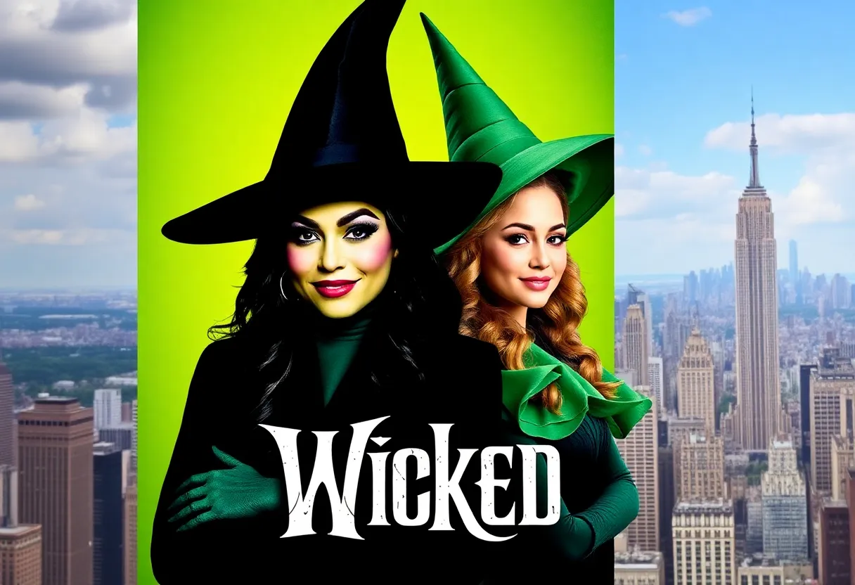 Promotional poster for the Wicked musical starring Cynthia Erivo and Ariana Grande