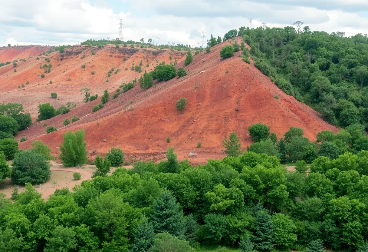 Scorched earth contrasting lush greenery, highlighting climate extremes.