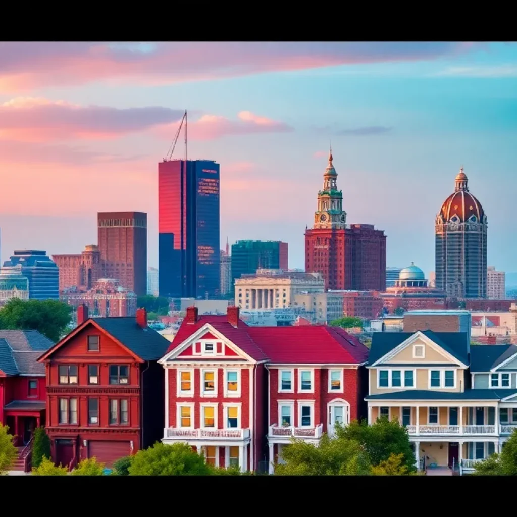 Cityscape of Boston and Kansas City showcasing homes