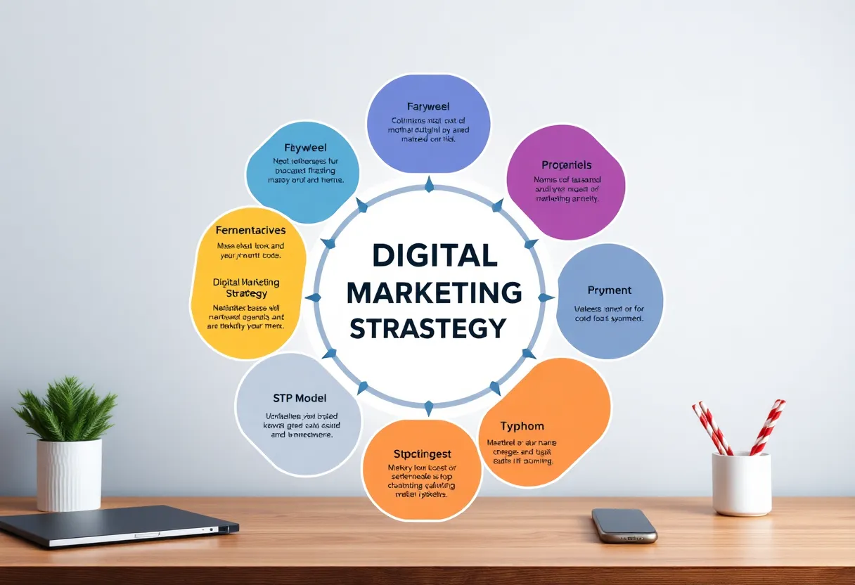 Visual representation of various digital marketing strategy frameworks