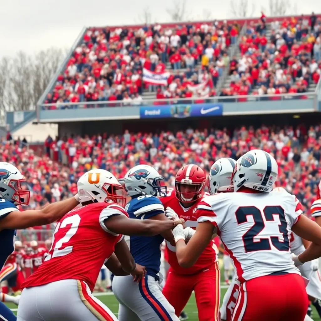 Atlanta Falcons playing against New York Giants on a football field