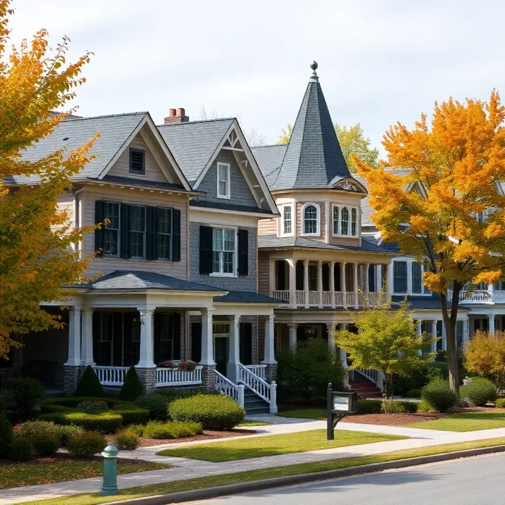 Historic homes in Greenville during autumn