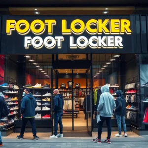 Foot Locker storefront showcasing sports merchandise