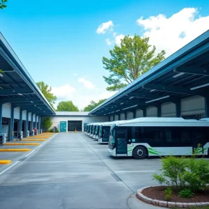 Exterior view of Greenlink's new transit maintenance facility in Greenville