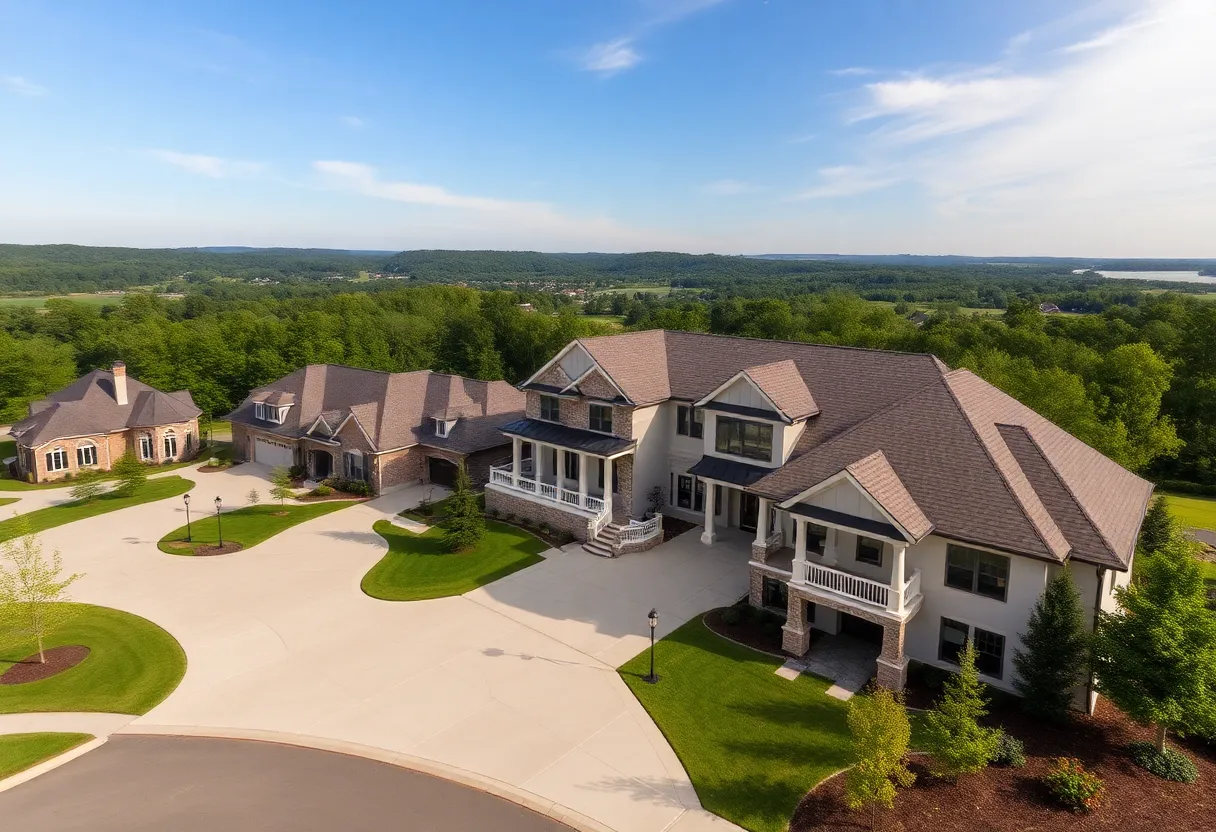 View of luxury homes in the Greenville-Anderson area