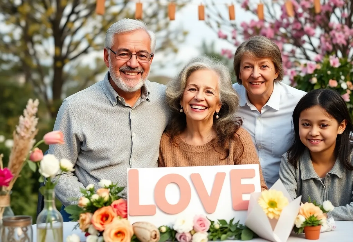 Couple celebrating 80 years of marriage surrounded by family