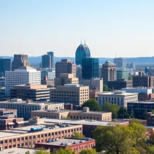 Skyline of Greenville, South Carolina highlighting new developments.