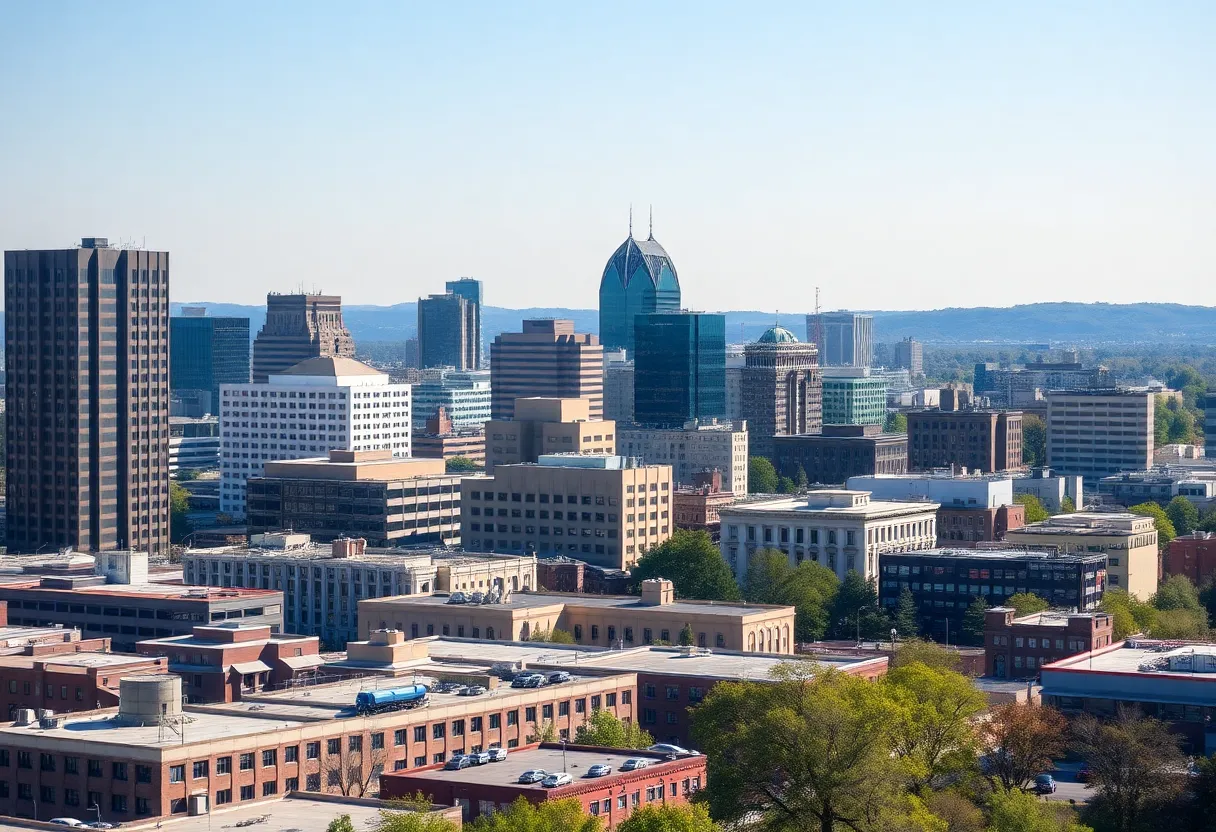 Skyline of Greenville, South Carolina highlighting new developments.