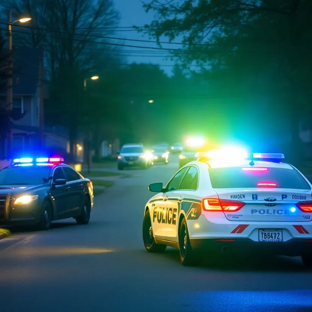 Police cars at the scene of a disturbing incident in Greenville SC