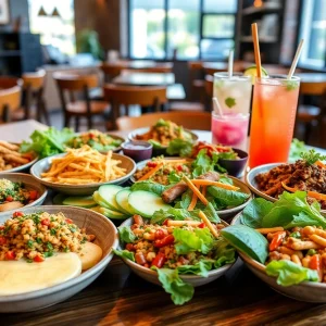 A selection of vegetarian and vegan dishes from Greenville restaurants.