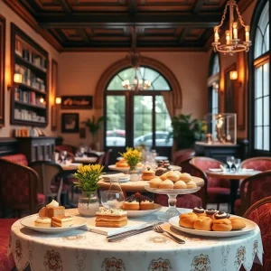 Interior of Old Europe Desserts cafe with pastries