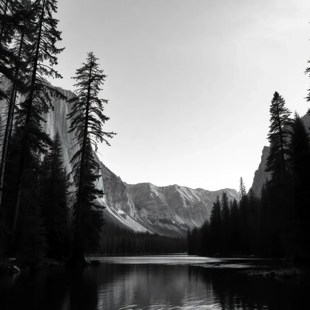 Clyde Butcher's black-and-white landscape photograph showcasing natural beauty.