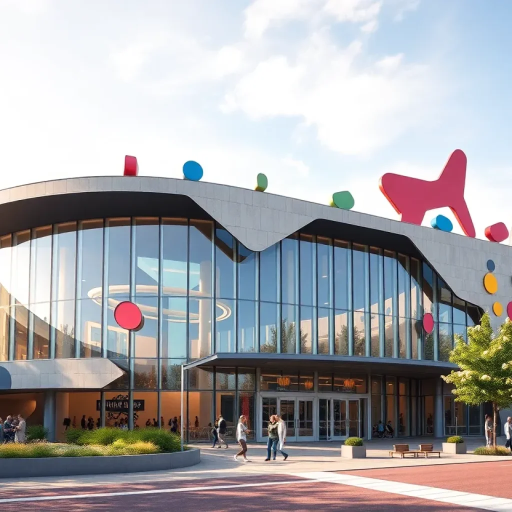Exterior view of the new Centre Stage performing arts facility in Greenville