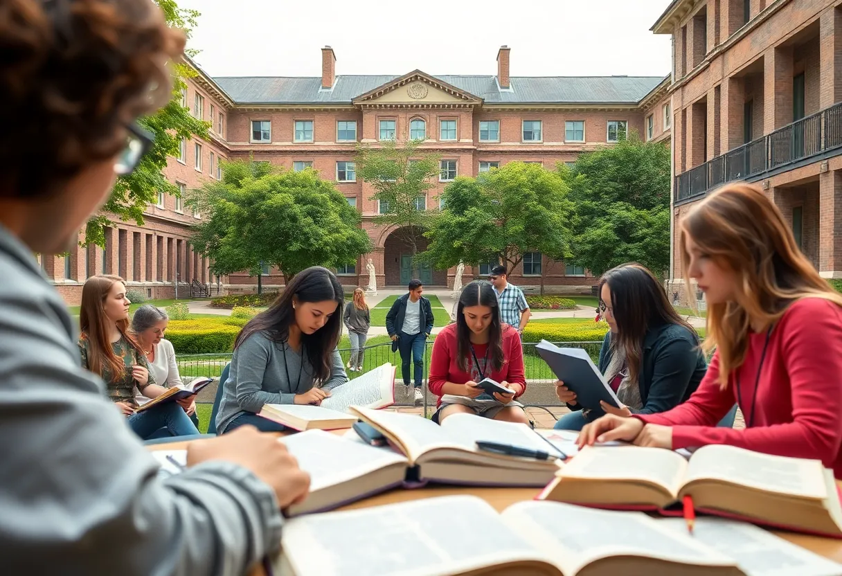 Students at Furman University celebrating poetry and literature