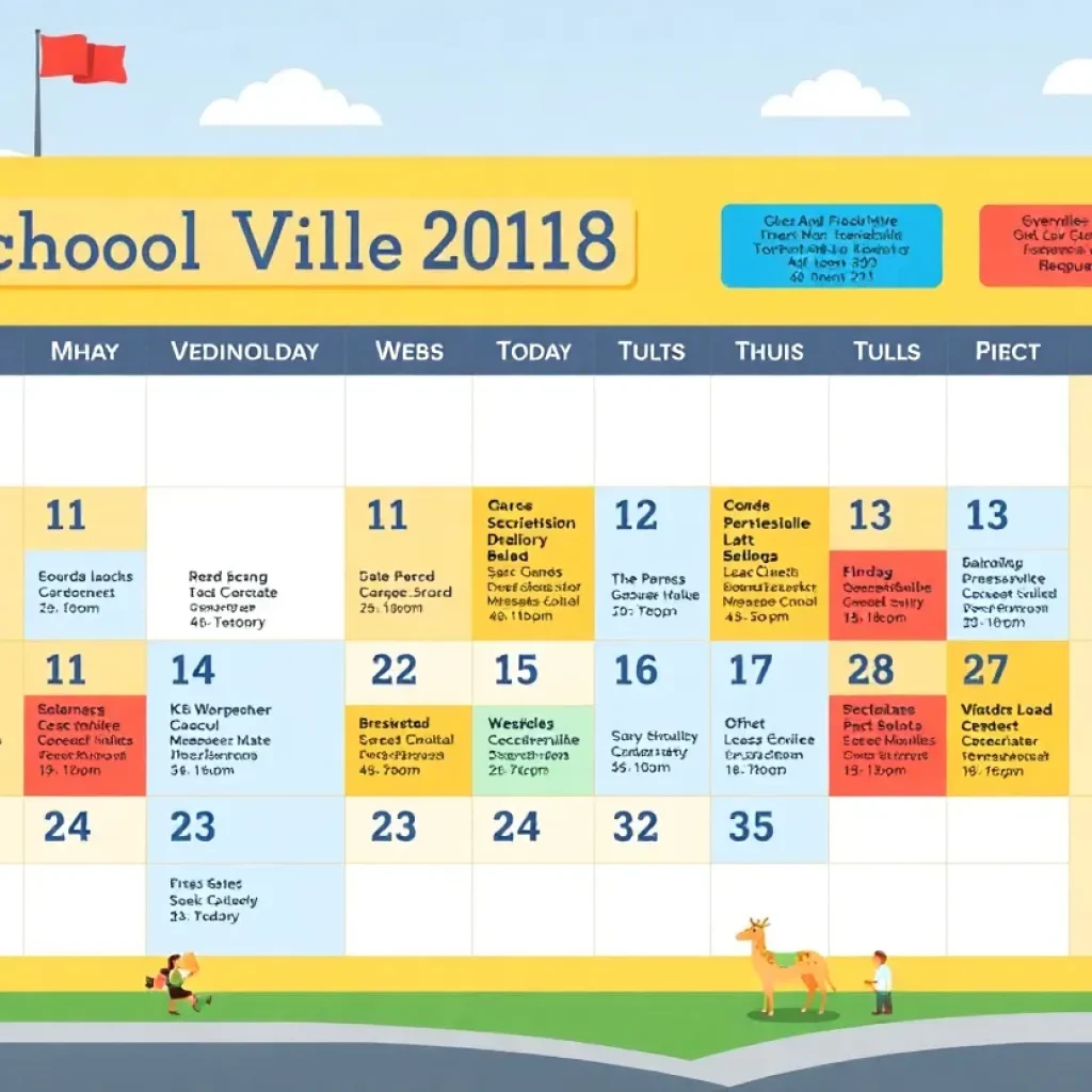 Illustration of Greenville County Schools 2025-26 academic calendar showing important school dates.