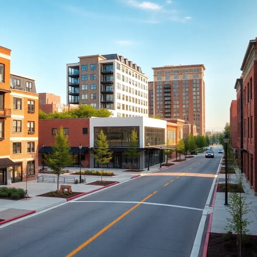 Illustration of Greenville's new developments showcasing modern apartments and commercial spaces