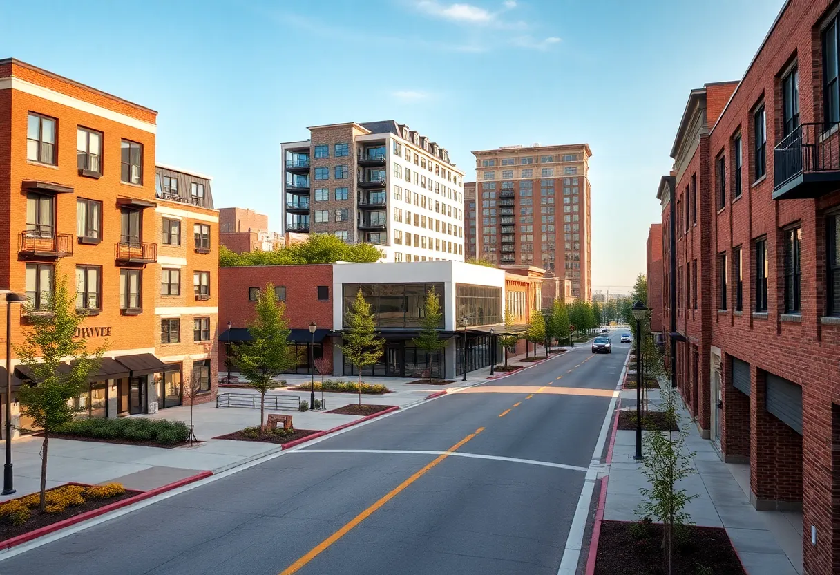Illustration of Greenville's new developments showcasing modern apartments and commercial spaces
