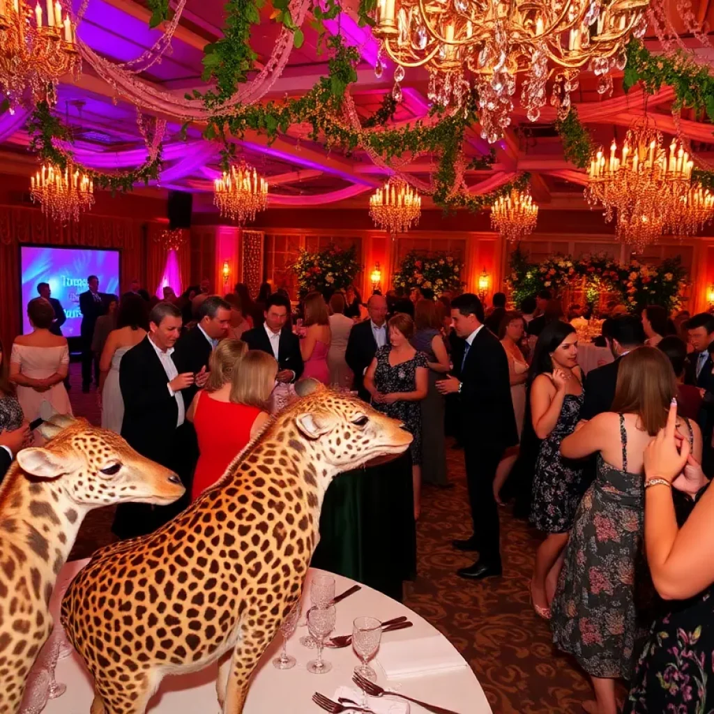 Guests at the Greenville Green Tie Gala enjoying activities for wildlife fundraising