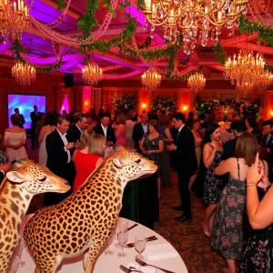 Guests at the Greenville Green Tie Gala enjoying activities for wildlife fundraising