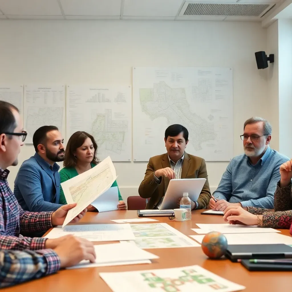 Meeting of the Greenville Planning Commission discussing urban developments