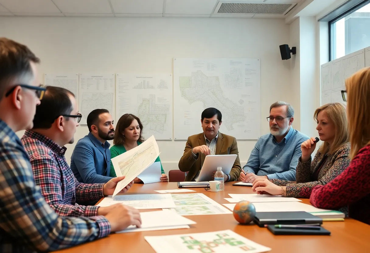 Meeting of the Greenville Planning Commission discussing urban developments