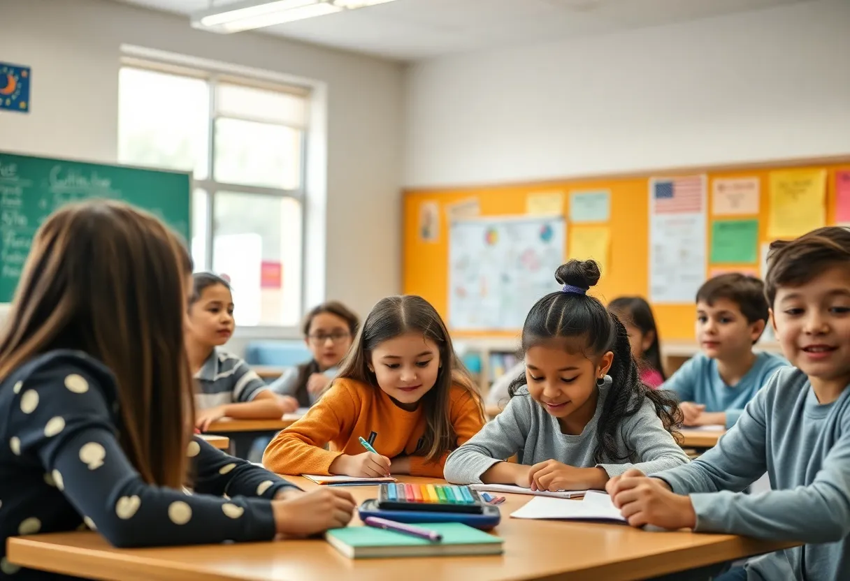 Students learning in a Greenville County classroom