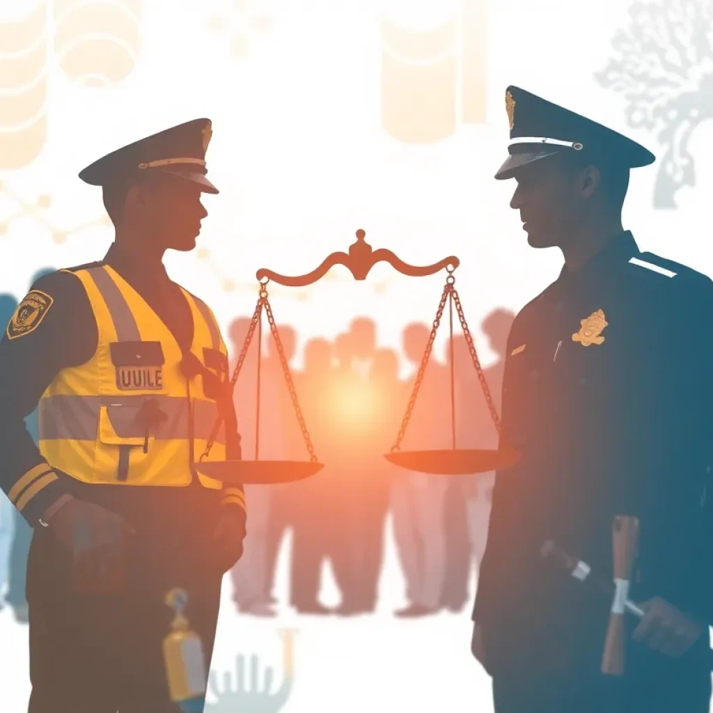 Abstract representation of justice themes in Greenville County