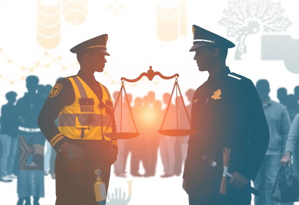 Abstract representation of justice themes in Greenville County