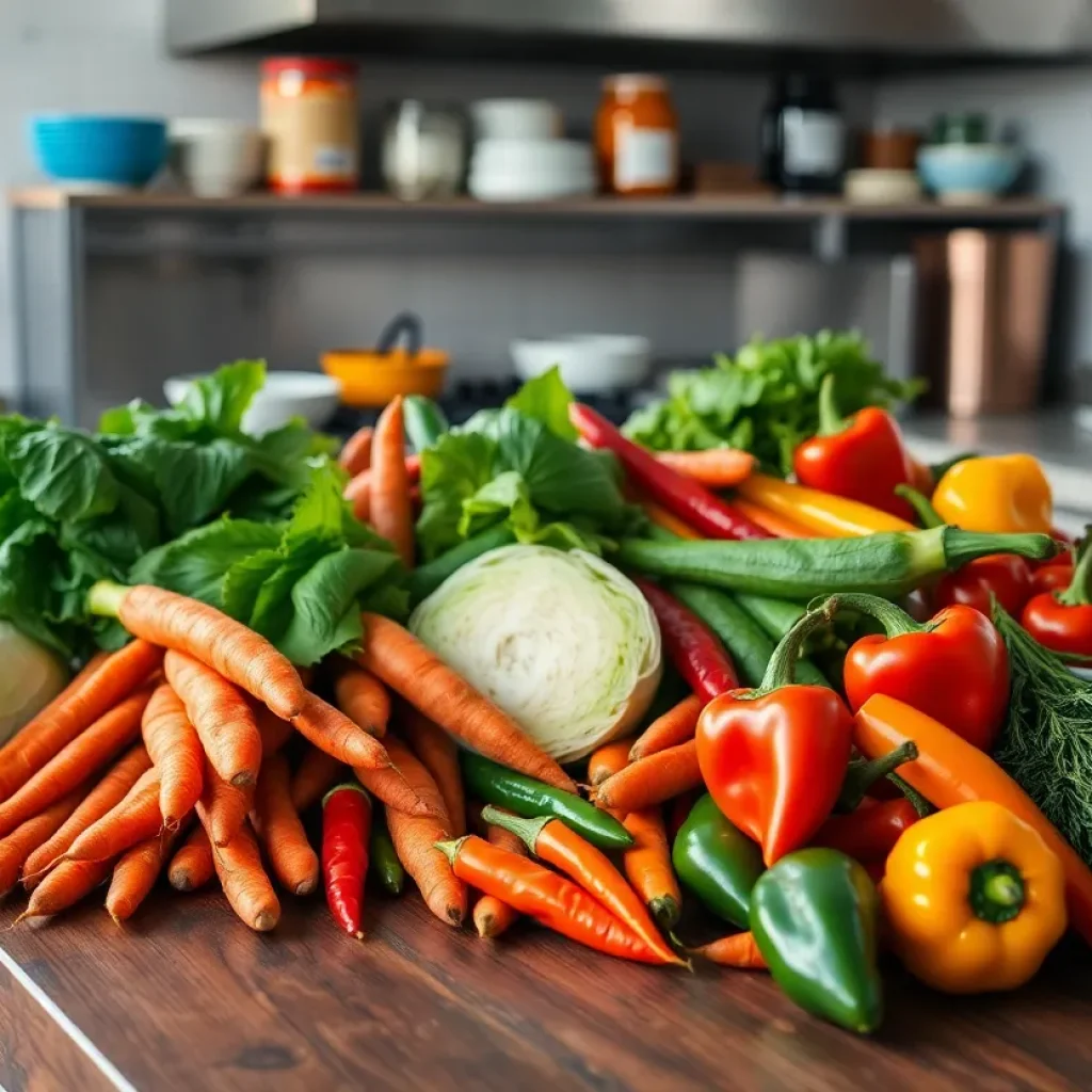 Ingredients of Haitian Pikay slaw showcased for culinary delight