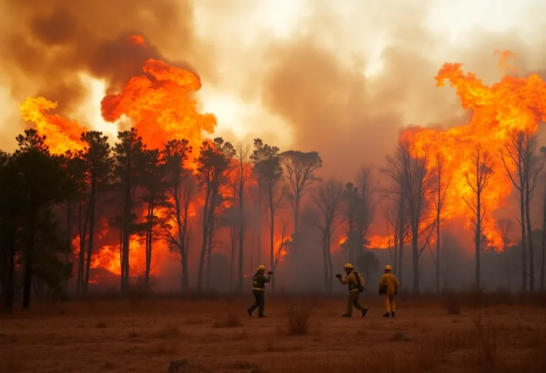 Aerial View of South Carolina Wildfires