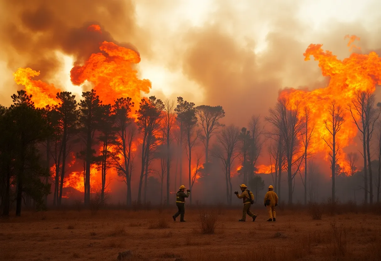 Aerial View of South Carolina Wildfires